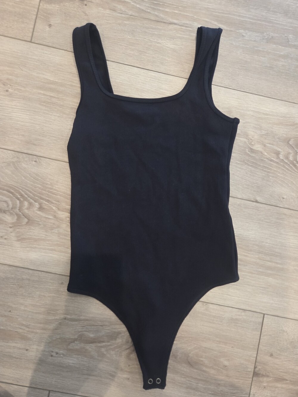 Abercrombie & Fitch Black Ribbed Tank One-Piece Bodysuit